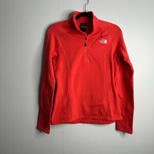The North Face Summit Series Fleece Pullover Womens Medium Red Good 1/4 Zip Top